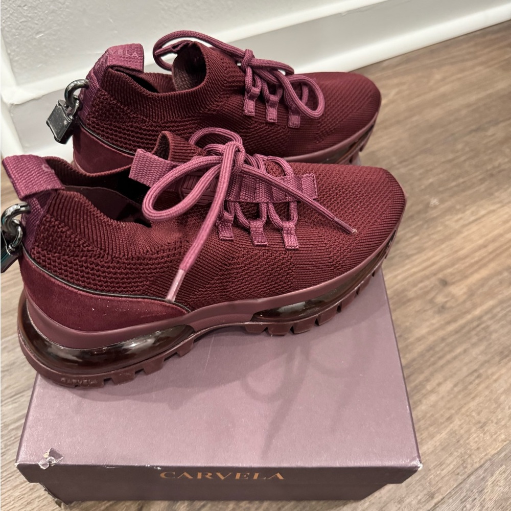 Stylish Burgundy Women's Sneakers - Picture 5 of 5